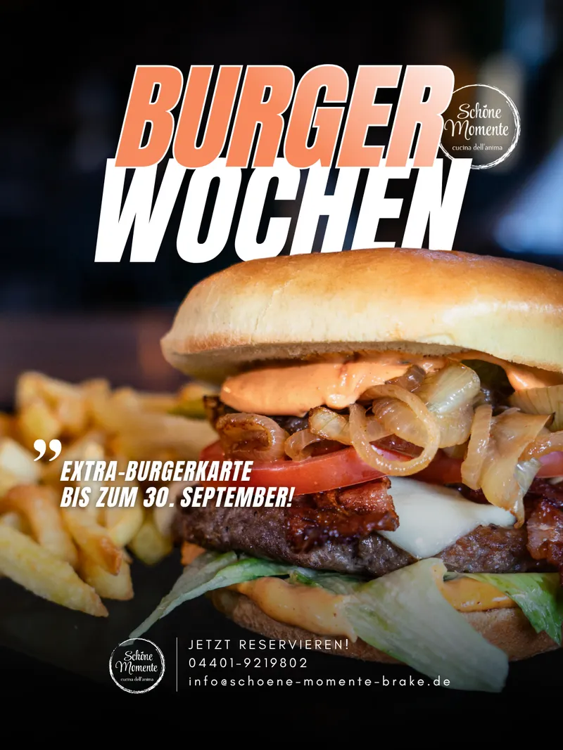 Burgerwochen im Restaurant Schöne Momente, Extra-Burgerkarte bis zum 30. September